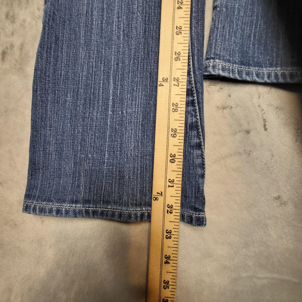 Express Jeans Womens 6R Blue Medium Wash Bootcut Slim Stretch Denim Low Rise - Picture 7 of 11